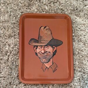 Enesco Brown Cowboy Tray